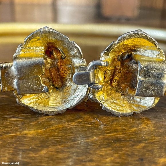 ⭐️HP⭐️VTG▪️MIMI Di N▪️1976 RARE Coiled Gold-Tone Lion Head Door Knocker Belt - Picture 4 of 7